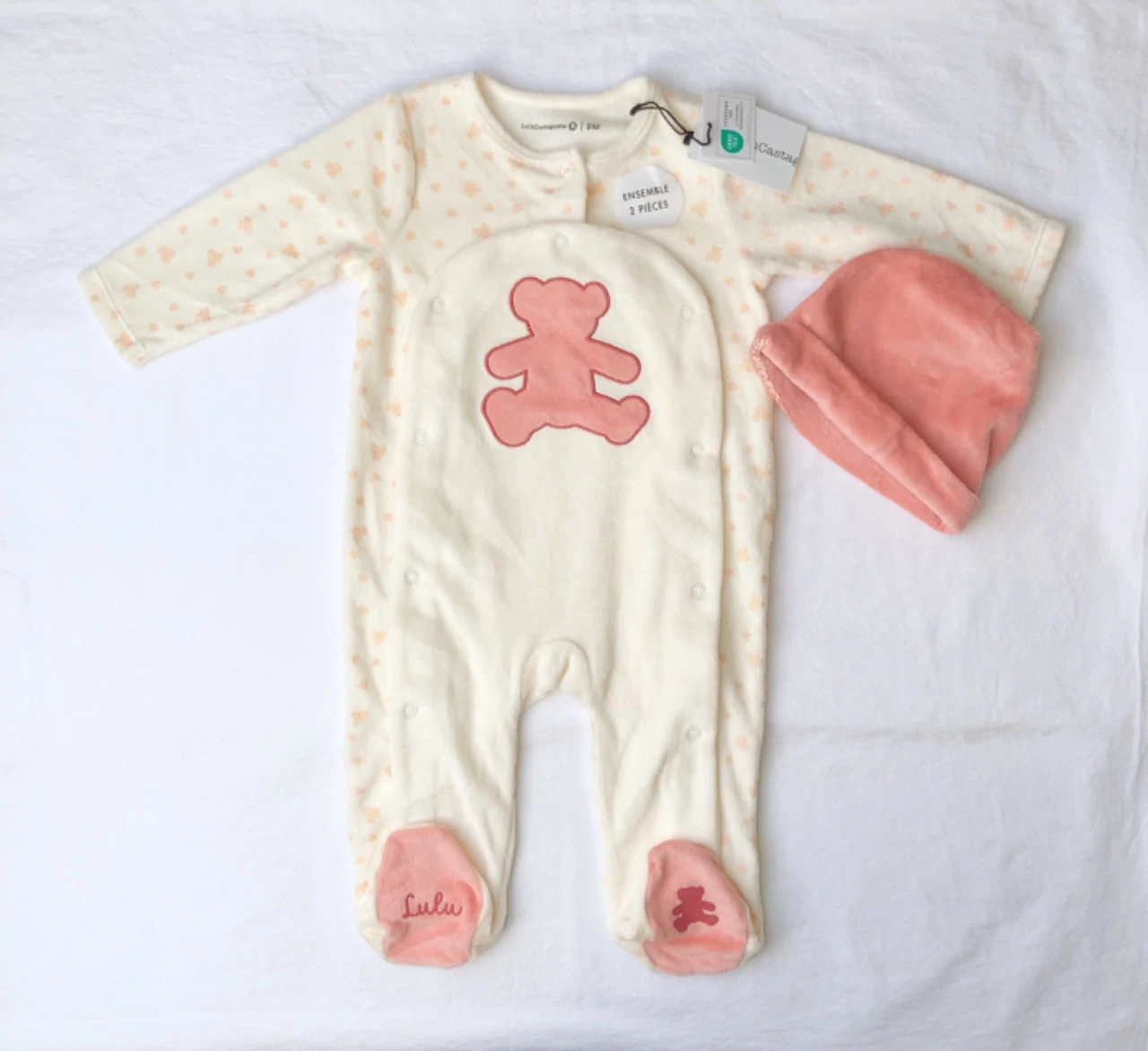 Velvet pajama set + hat Lulu Castagnette 9 months – photo 2